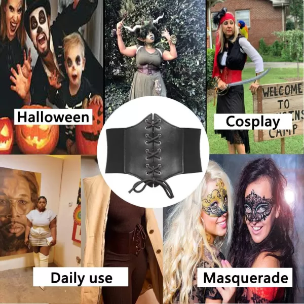 GRACE KARIN Laceup Cinch Belt Tied Corset Elastic Waist BeltRed