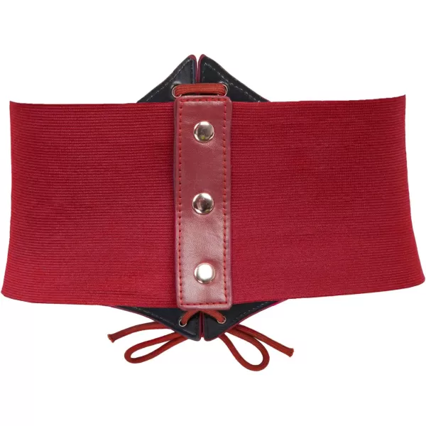 GRACE KARIN Laceup Cinch Belt Tied Corset Elastic Waist BeltRed