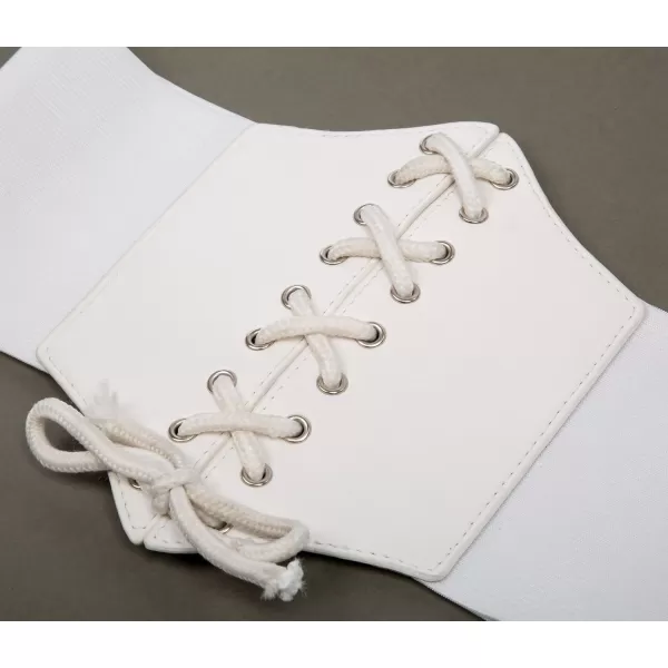 GRACE KARIN Laceup Cinch Belt Tied Corset Elastic Waist BeltWhite