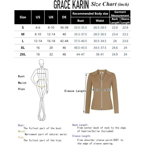 GRACE KARIN Womens 2024 Fall Long Sleeve V Neck Pullover Sweater Casual Lapel Collar Slim Fitted Knit TopsBlack