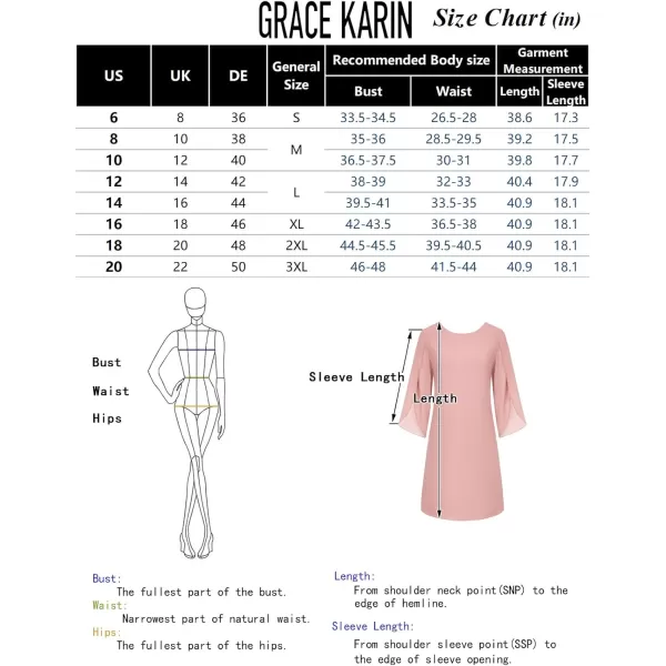 GRACE KARIN Womens Chiffon Dresses Flutter Sleeve Party Wedding Cocktail Dress Size 820Blackpink Flower