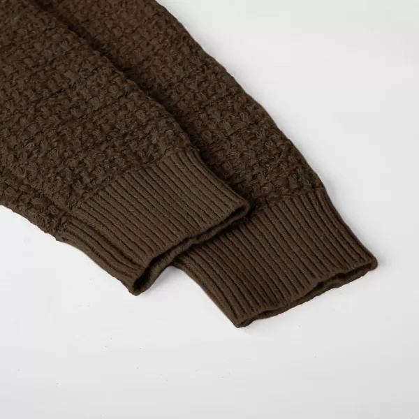 GRACE KARIN Womens Open Front Button Down Long Sleeve Texture Knit Cardigan Sweaters with PocketsCoffee