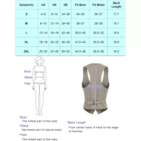 GRACE KARIN Womens Vest Top 2024 Trendy Academia Steampunk Waistcoat Vest For Women Racerback Vest BlazerBrown