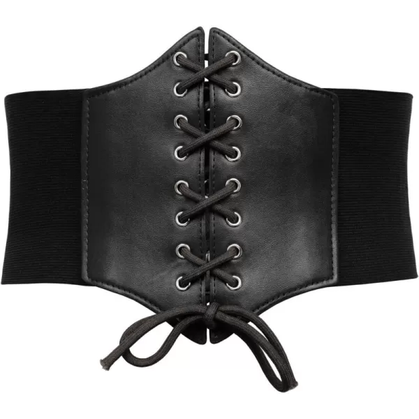 GRACE KARIN Laceup Cinch Belt Tied Corset Elastic Waist BeltBlack