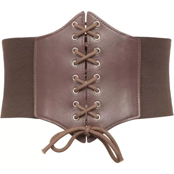 GRACE KARIN Laceup Cinch Belt Tied Corset Elastic Waist BeltCoffee