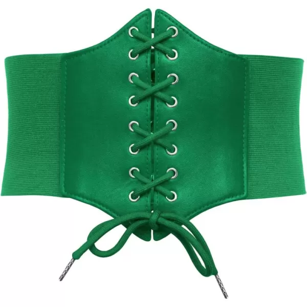 GRACE KARIN Laceup Cinch Belt Tied Corset Elastic Waist BeltGreen