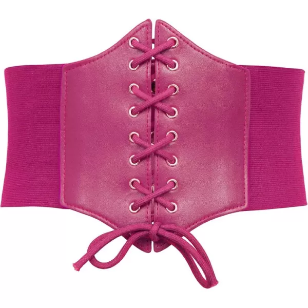 GRACE KARIN Laceup Cinch Belt Tied Corset Elastic Waist BeltHot Pink