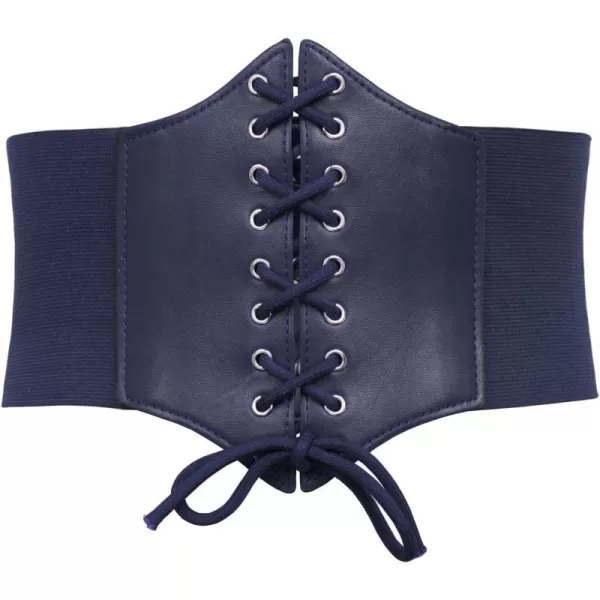 GRACE KARIN Laceup Cinch Belt Tied Corset Elastic Waist BeltNavy Blue