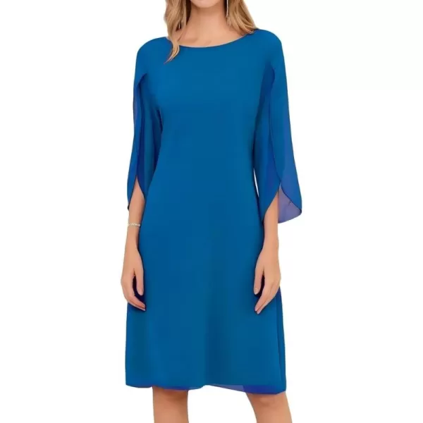 GRACE KARIN Womens Chiffon Dresses Flutter Sleeve Party Wedding Cocktail Dress Size 820Bright Blue