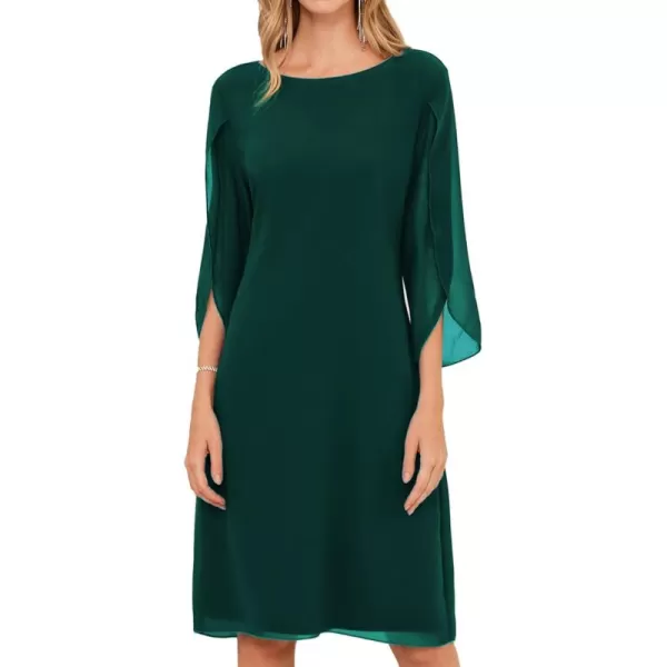 GRACE KARIN Womens Chiffon Dresses Flutter Sleeve Party Wedding Cocktail Dress Size 820Dark Green