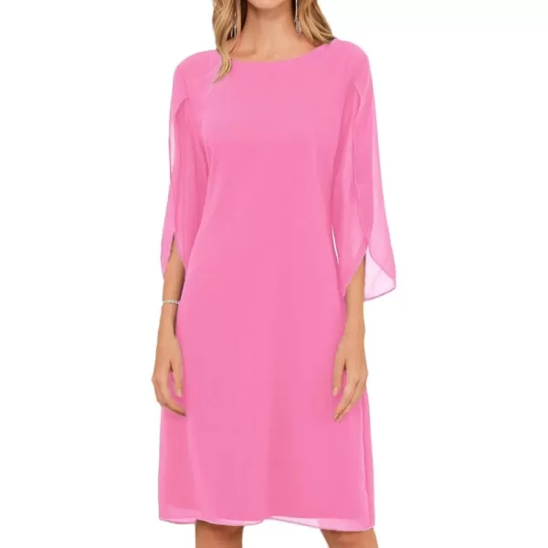 GRACE KARIN Womens Chiffon Dresses Flutter Sleeve Party Wedding Cocktail Dress Size 820Light Pink