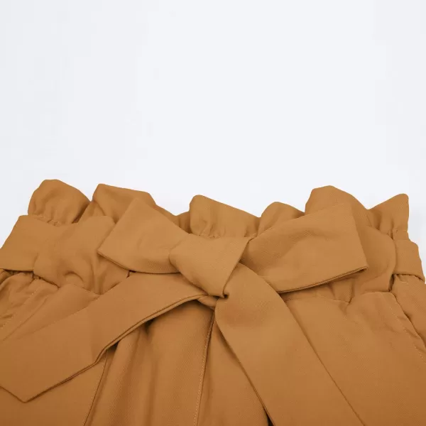 GRACE KARIN Womens Cropped Paper Bag Waist Pants with PocketsGinger