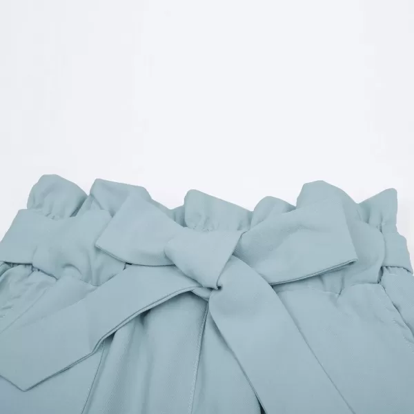 GRACE KARIN Womens Cropped Paper Bag Waist Pants with PocketsMedium Blue