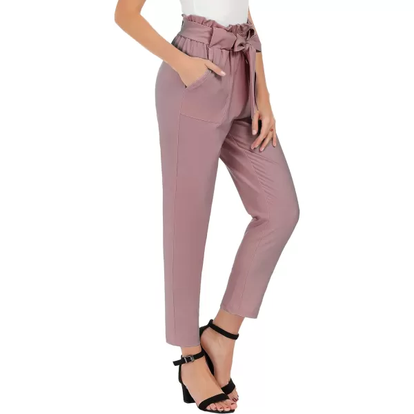 GRACE KARIN Womens Cropped Paper Bag Waist Pants with PocketsPuce