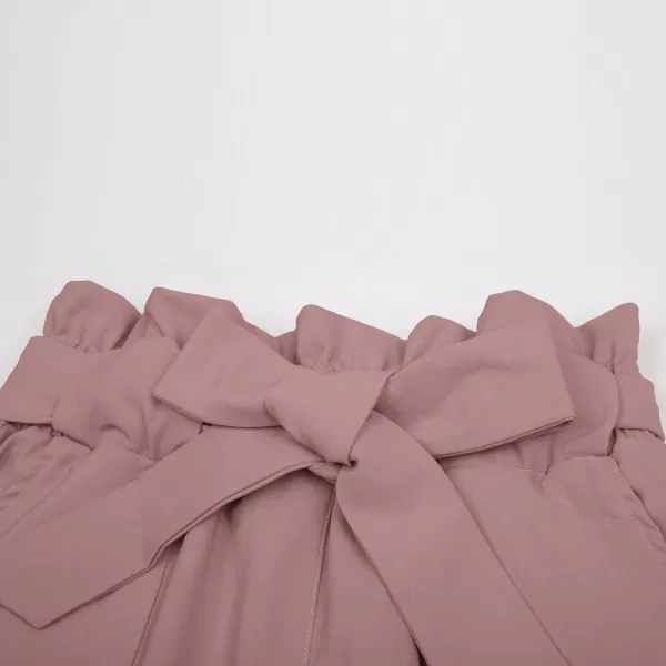 GRACE KARIN Womens Cropped Paper Bag Waist Pants with PocketsPuce