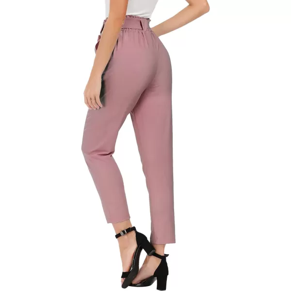 GRACE KARIN Womens Cropped Paper Bag Waist Pants with PocketsPuce