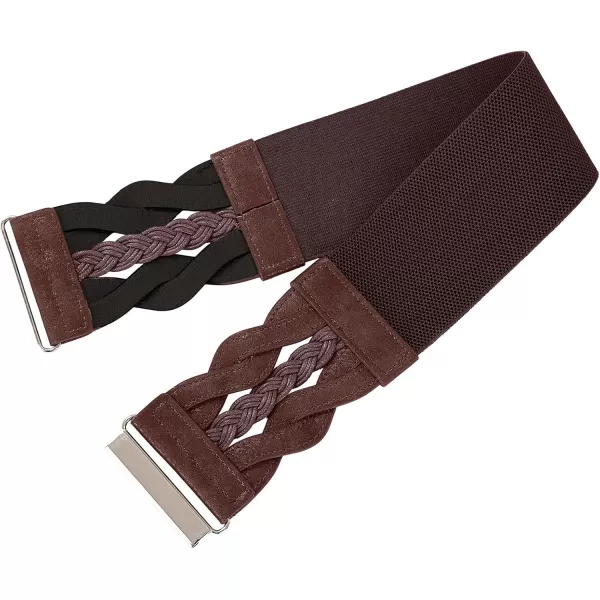 GRACE KARIN Womens Elastic Wide Belts Vintage Stretchy Belt Retro Fashion Cinch Belts for DressesBlack Coffee