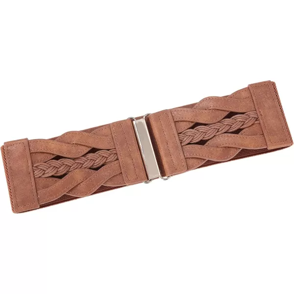 GRACE KARIN Womens Elastic Wide Belts Vintage Stretchy Belt Retro Fashion Cinch Belts for DressesBrown