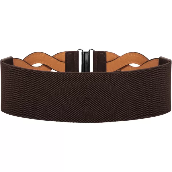 GRACE KARIN Womens Elastic Wide Belts Vintage Stretchy Belt Retro Fashion Cinch Belts for DressesCoffeerivet