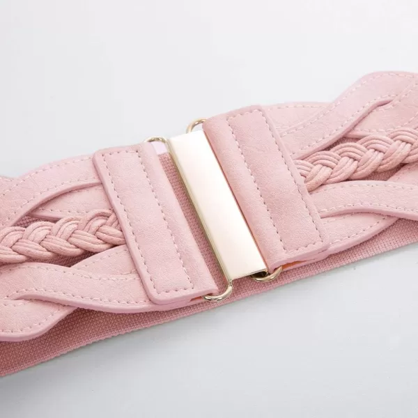 GRACE KARIN Womens Elastic Wide Belts Vintage Stretchy Belt Retro Fashion Cinch Belts for DressesPink