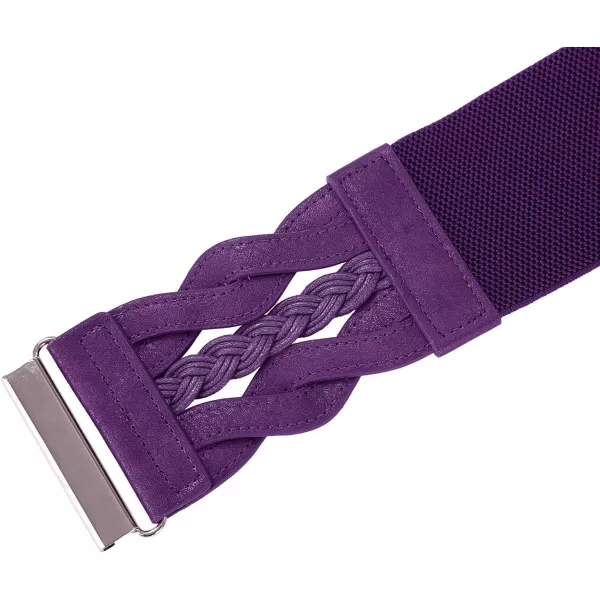 GRACE KARIN Womens Elastic Wide Belts Vintage Stretchy Belt Retro Fashion Cinch Belts for DressesPurple