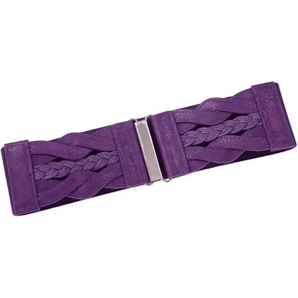 GRACE KARIN Womens Elastic Wide Belts Vintage Stretchy Belt Retro Fashion Cinch Belts for DressesPurple