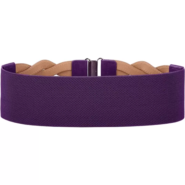 GRACE KARIN Womens Elastic Wide Belts Vintage Stretchy Belt Retro Fashion Cinch Belts for DressesPurple