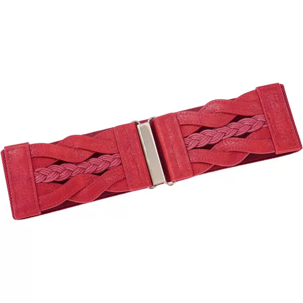 GRACE KARIN Womens Elastic Wide Belts Vintage Stretchy Belt Retro Fashion Cinch Belts for DressesRed