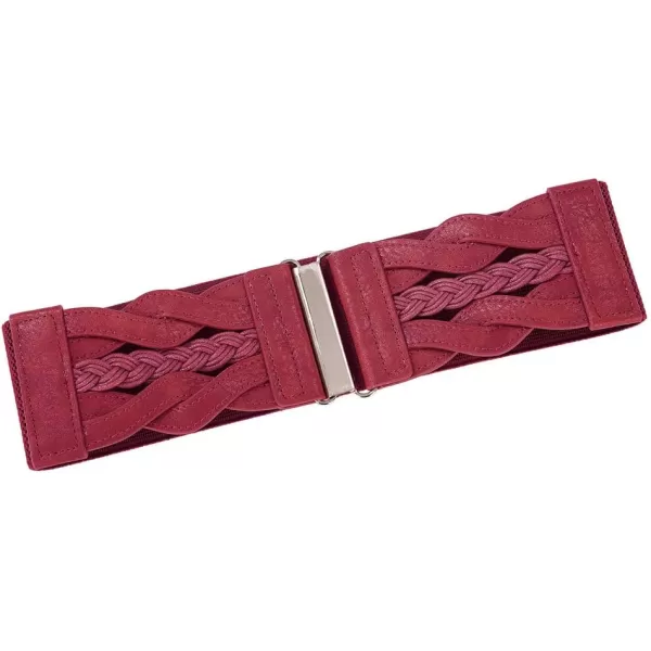 GRACE KARIN Womens Elastic Wide Belts Vintage Stretchy Belt Retro Fashion Cinch Belts for DressesWine