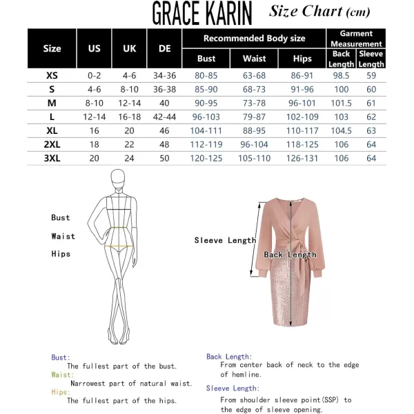 GRACE KARIN Womens Sequin Sparkly Party Dress Cocktail Bodycon Glitter Dresses Long SleeveSequinchampagne