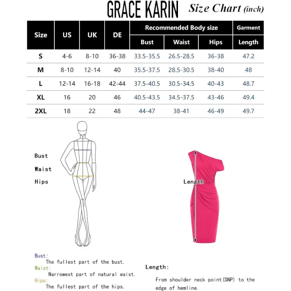 GRACE KARIN 2024 Womens One Shoulder Cocktail Dresses for Evening Party Bodycon Midi DressesBlack