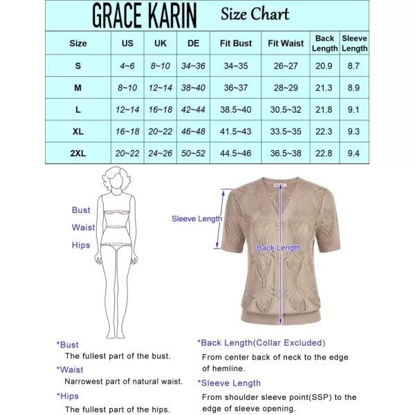 GRACE KARIN 2023 Summer Womens Short Sleeve Crochet Cardigan Shrug V Neck Bolero Sweater TopsBlue