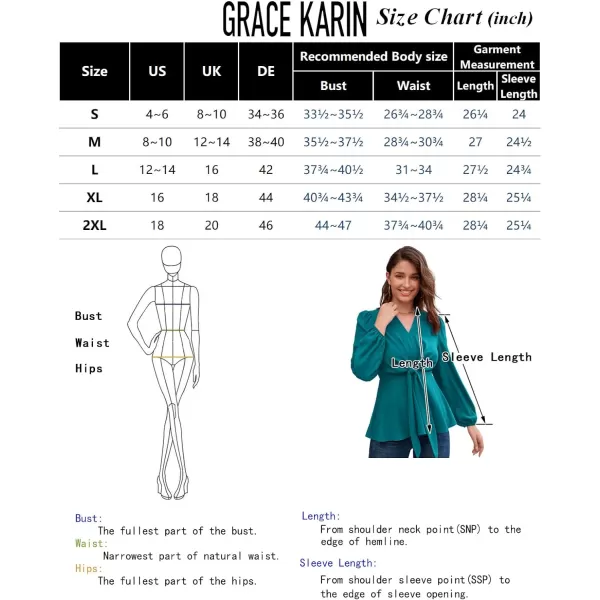 GRACE KARIN 2023 Womens Elegant Peplum Tops V Neck Tie Front Short Bell Sleeve Shirts Tops BlouseBlackl43