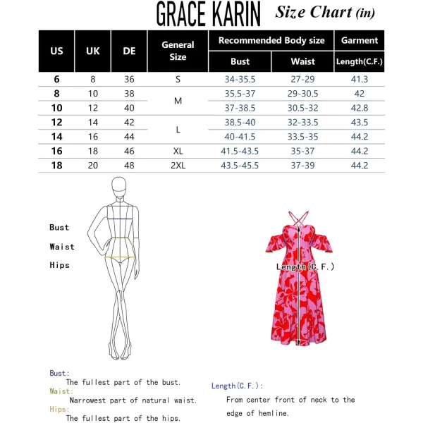 GRACE KARIN 2024 Summer Halter Neck Floral Print Ruffle A Line Maxi DressesRed Purple