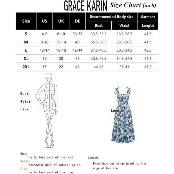 GRACE KARIN 2024 Summer Sleeveless Spaghetti Strap Floral Print Smocked High Waist Shirred Midi Dress Beach Sun DressFloral Blue