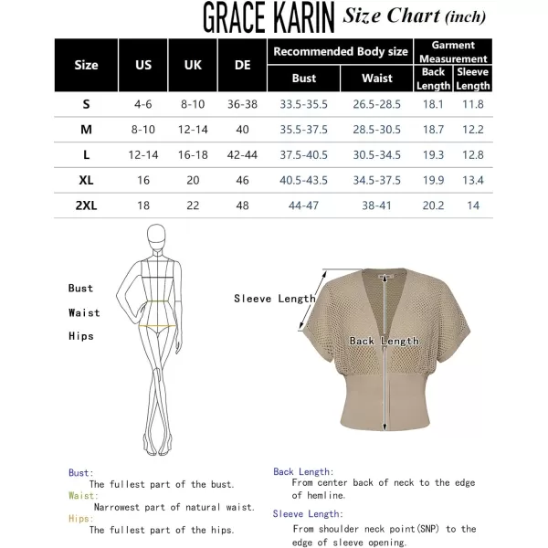 GRACE KARIN 2024 Women Short Sleeve Crochet Cardigan Summer Draped VNeck Bolero Shrug Sweater Hollow Out Beach Cover UpBeige