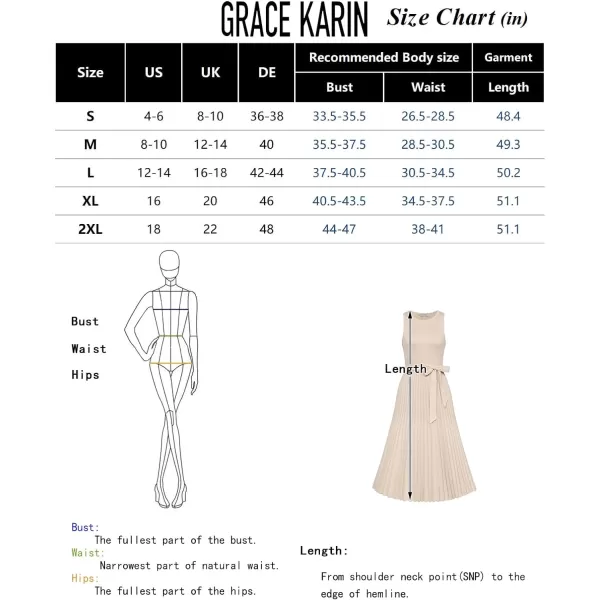 GRACE KARIN 2024 Womens Casual Summer Sleeveless Pleated Flowy Pocket Midi Aline Dresses with BeltApricot