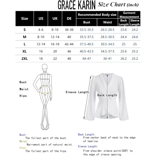 GRACE KARIN 2024 Womens Elegant Tops Long Sleeve Wrap Tops V Neck Formal Work Blouses Dressy ShirtsWine Red