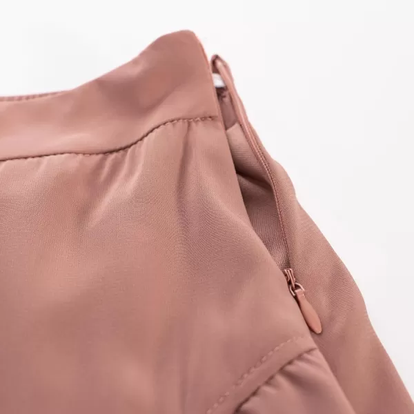 GRACE KARIN 2024 Womens Midi Skirts Elegant Ruffle High Waist Flared ALine Split Summer Beach SkirtOrange