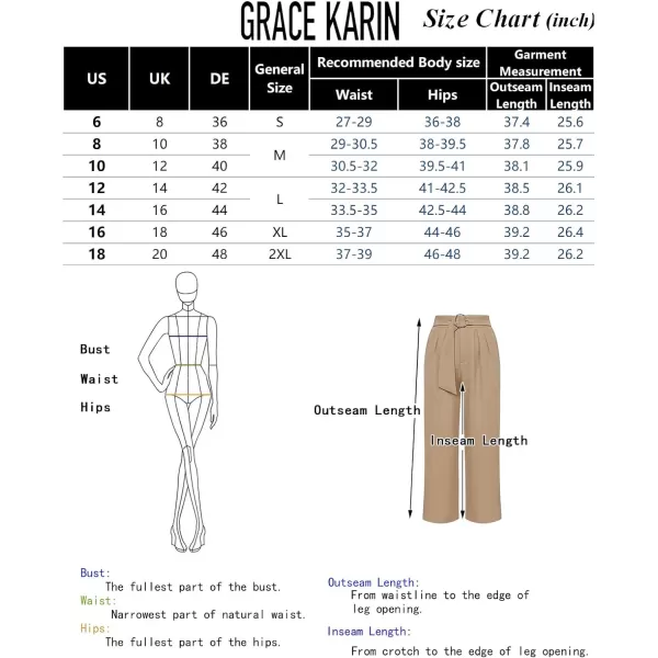 GRACE KARIN 2024 Womens Wide Leg Pants Business Casual Palazzo Pants High Waisted Flowy Dressy Trousers with PocketsKhaki