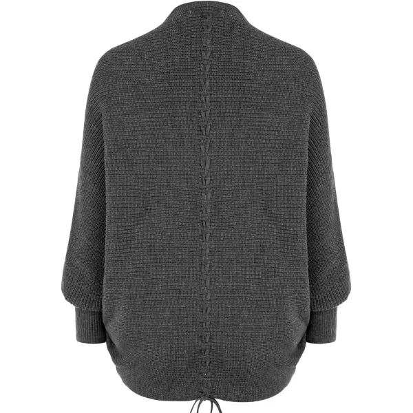 GRACE KARIN Batwing Cardigan Sweater for Women 2023 Fall Light Long Sleeve Cable Knit Open Front Oversized Sweater CoatDark Grey