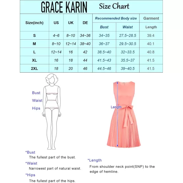 GRACE KARIN Boatneck Sleeveless Vintage Tea Dress with BeltPleatedpink