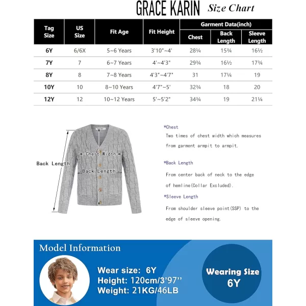 GRACE KARIN Boys Long Sleeve Cardigan Sweater Button Down Knit Cardigan with Pockets 512YBeige