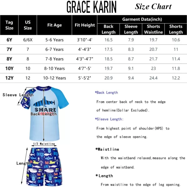 GRACE KARIN Boys Swim Set Swim Trunks and Short Sleeve Rash Guard Bathing Suits 512YBlack Plants