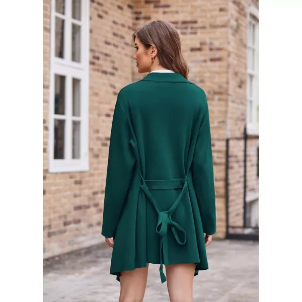 GRACE KARIN Cardigan for Women Lapel Draped Open Front Thin Sweater Long Sleeve Irregular Hem Outwear with BeltOlive Green