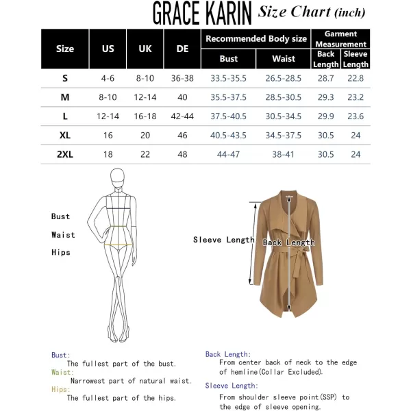 GRACE KARIN Cardigan for Women Lapel Draped Open Front Thin Sweater Long Sleeve Irregular Hem Outwear with BeltReddish Brown