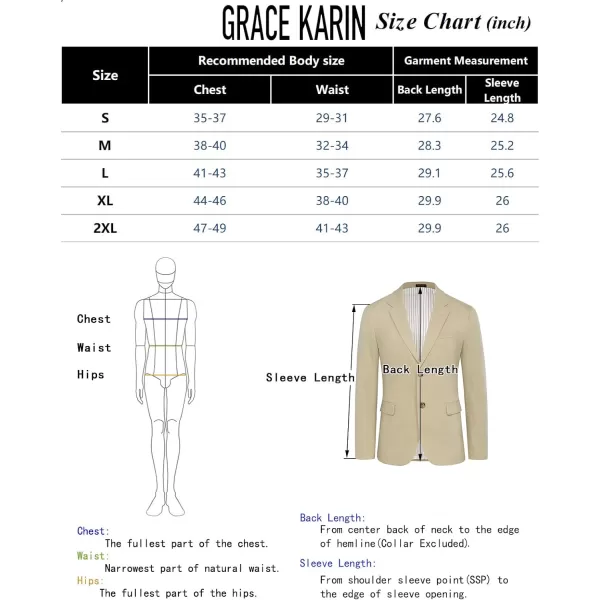 GRACE KARIN Casual Blazer for Men Slim Fit Mens Suit Jacket Lightweight Sport Coat Two ButtonBlack