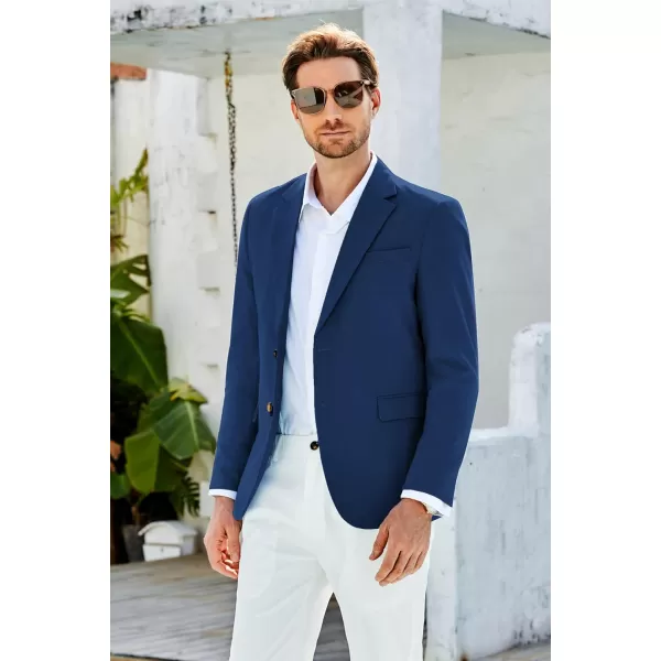 GRACE KARIN Casual Blazer for Men Slim Fit Mens Suit Jacket Lightweight Sport Coat Two ButtonBlue