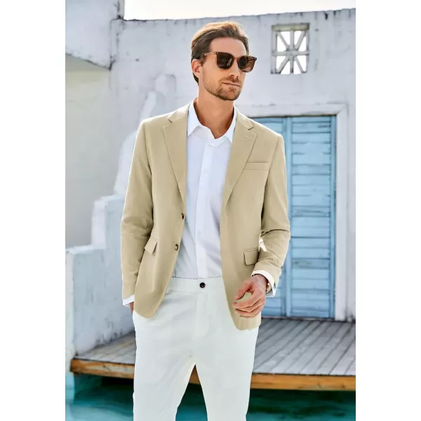 GRACE KARIN Casual Blazer for Men Slim Fit Mens Suit Jacket Lightweight Sport Coat Two ButtonKhaki