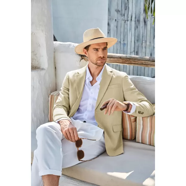 GRACE KARIN Casual Blazer for Men Slim Fit Mens Suit Jacket Lightweight Sport Coat Two ButtonKhaki